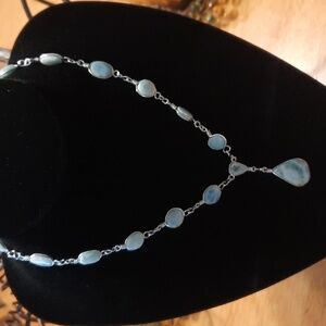 Elegant Silver and Blue Gemstone Necklace